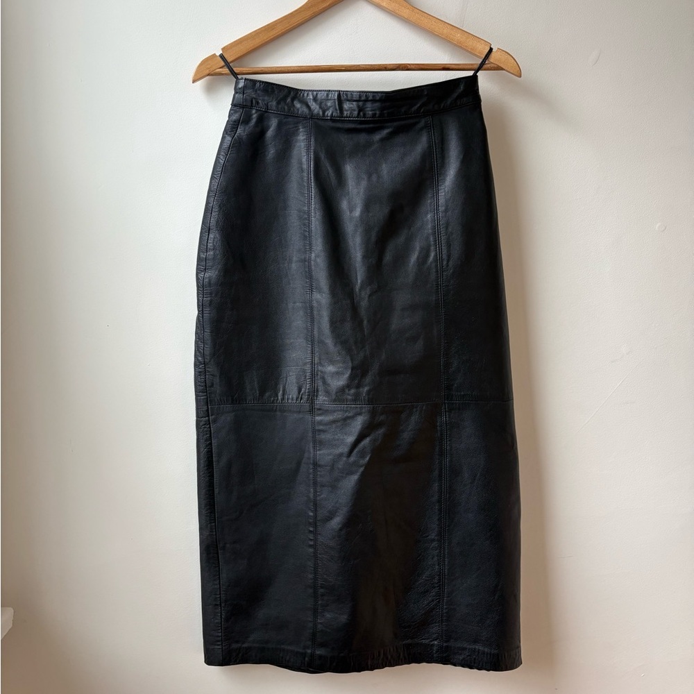 Vintage Leather Midi Skirt​ - Picture 2 of 12